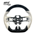 BBOY Pieces — Mustang 2018-23 LED Carbon Fiber with White Leather Grip Steering Wheel