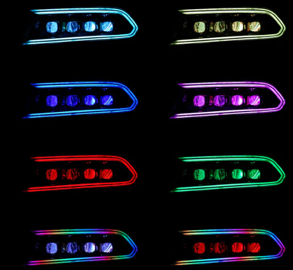 Dodge Charger: V3 RGB Multicolor Flow Series NOVA Headlights + Demon Eyes (2015–2023)