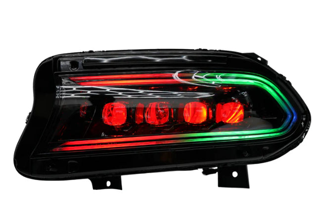 Dodge Charger: V3 RGB Multicolor Flow Series NOVA Headlights + Demon Eyes (2015–2023)
