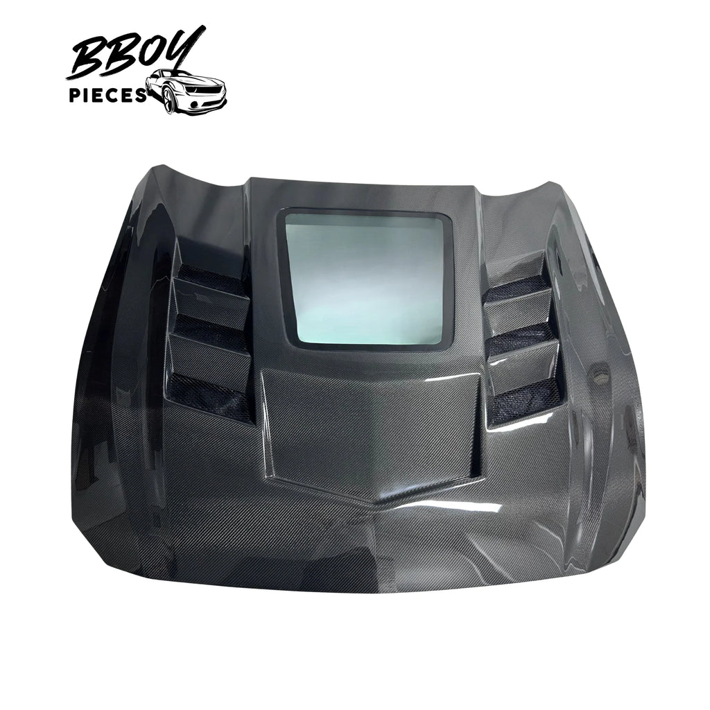 BBOY Pieces — Mustang Carbon Fiber Viper / Terminator Style Hood With Glass (Pickup Only)