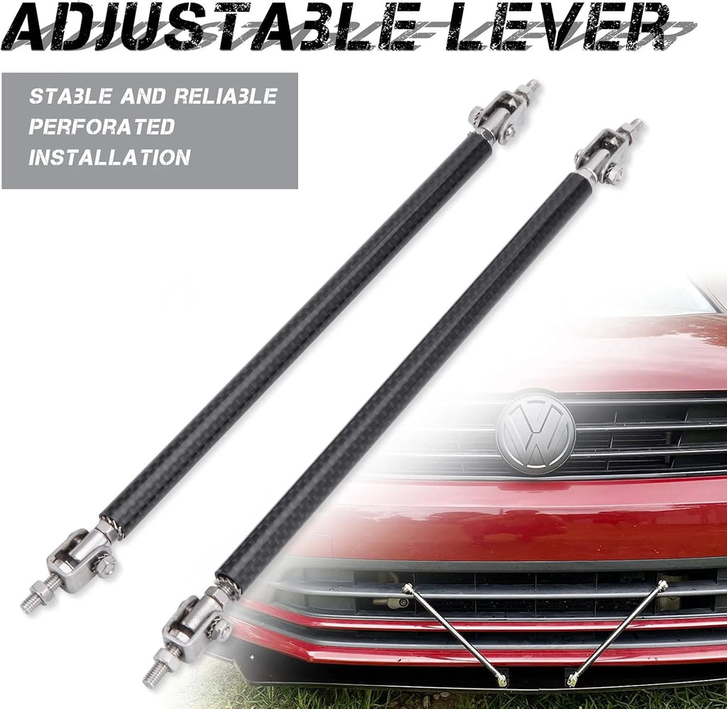 2PCS Carbon Fiber Adjustable Splitter Strut Rods, 15cm Front Lip Strut Rod Bumper Splitter Universal Tie Support Bars (Carbon, 8"-11")