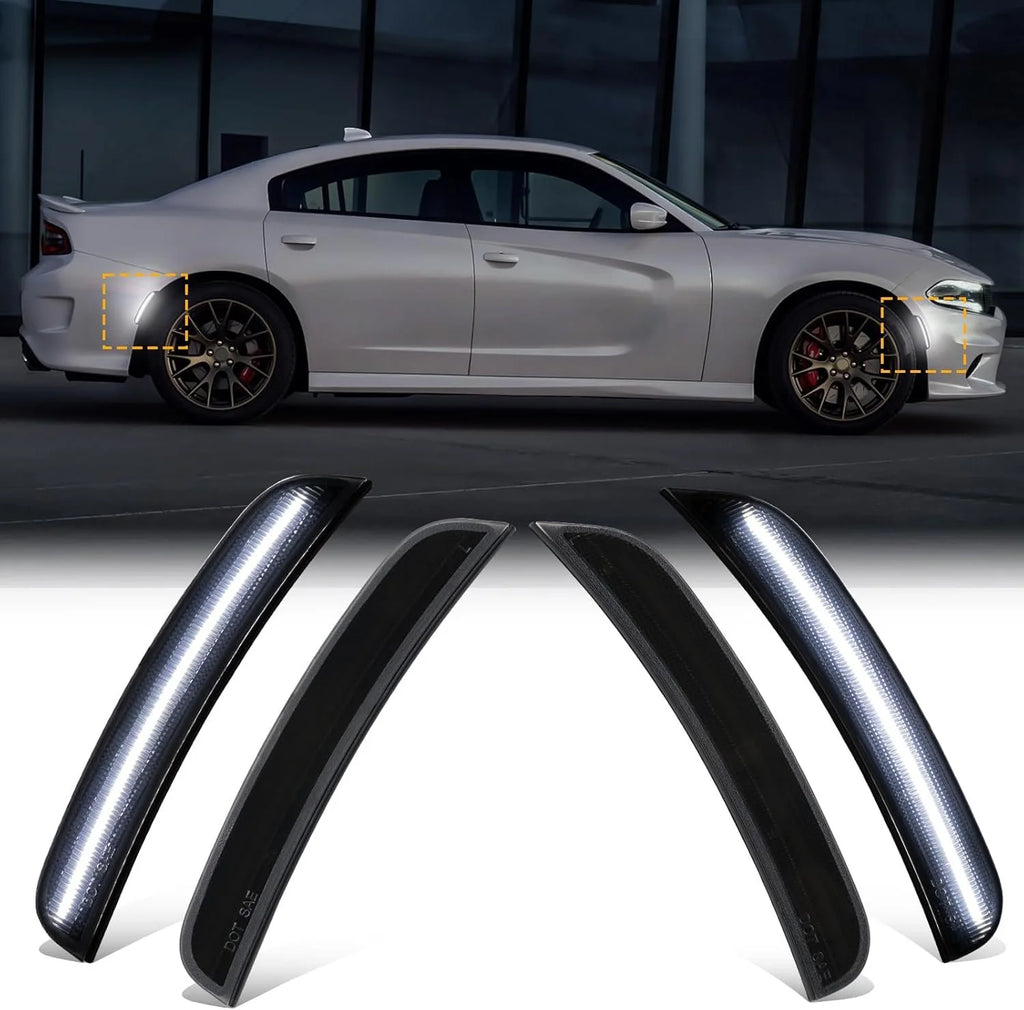 White LED Side Marker Lights for 2015-2023 Dodge Charger