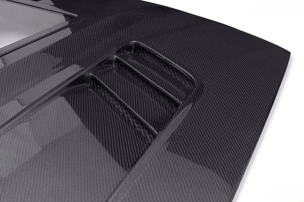 Challenger Carbon Fiber Tempered Glass Window See Through Performance Hood