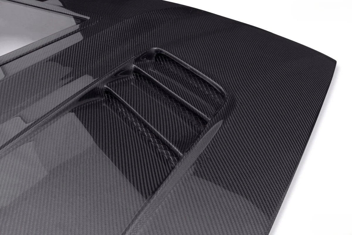 Challenger Carbon Fiber Tempered Glass Window See Through Performance Hood