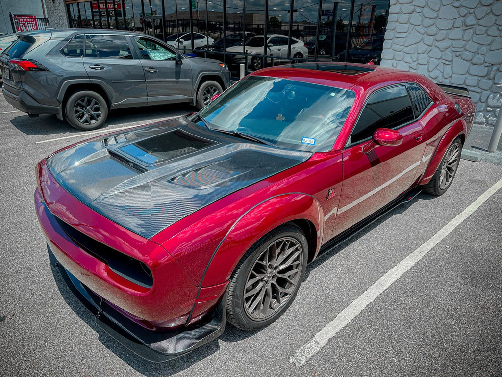 Challenger Carbon Fiber Tempered Glass Window See Through Performance Hood