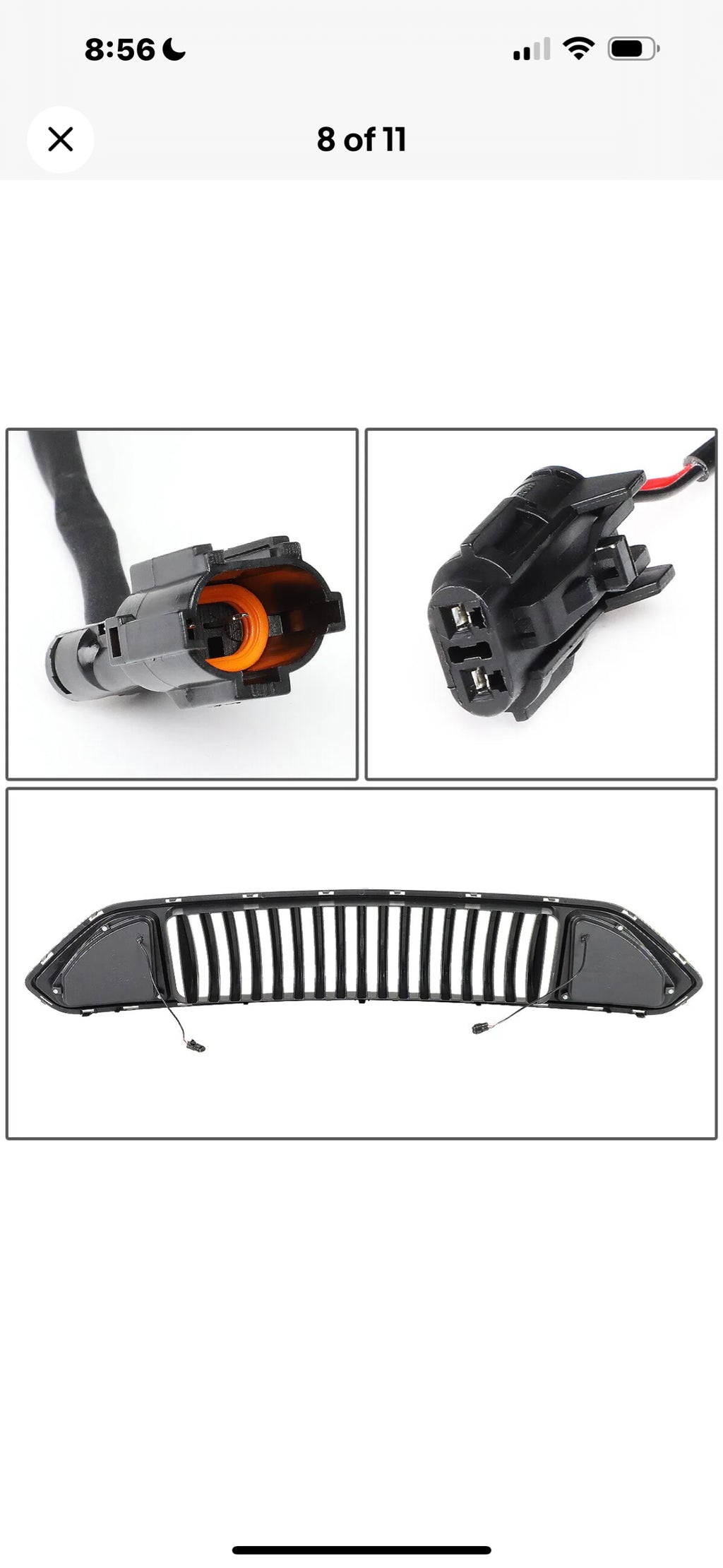 [VERTICAL SLAT]FOR 18-20 FORD MUSTANG FRONT BUMPER UPPER GRILL GRILLE W/ LED DRL