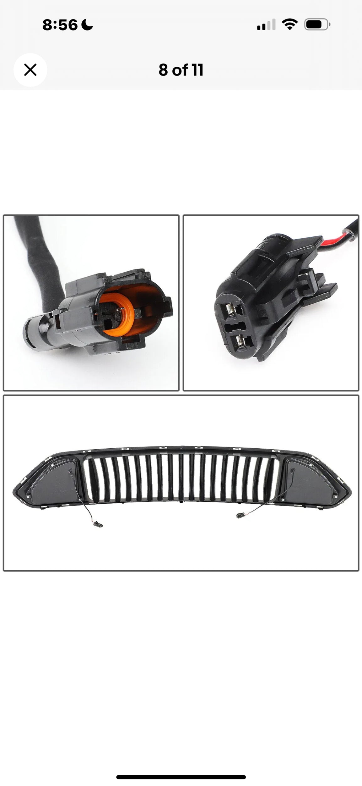 [VERTICAL SLAT]FOR 18-20 FORD MUSTANG FRONT BUMPER UPPER GRILL GRILLE W/ LED DRL