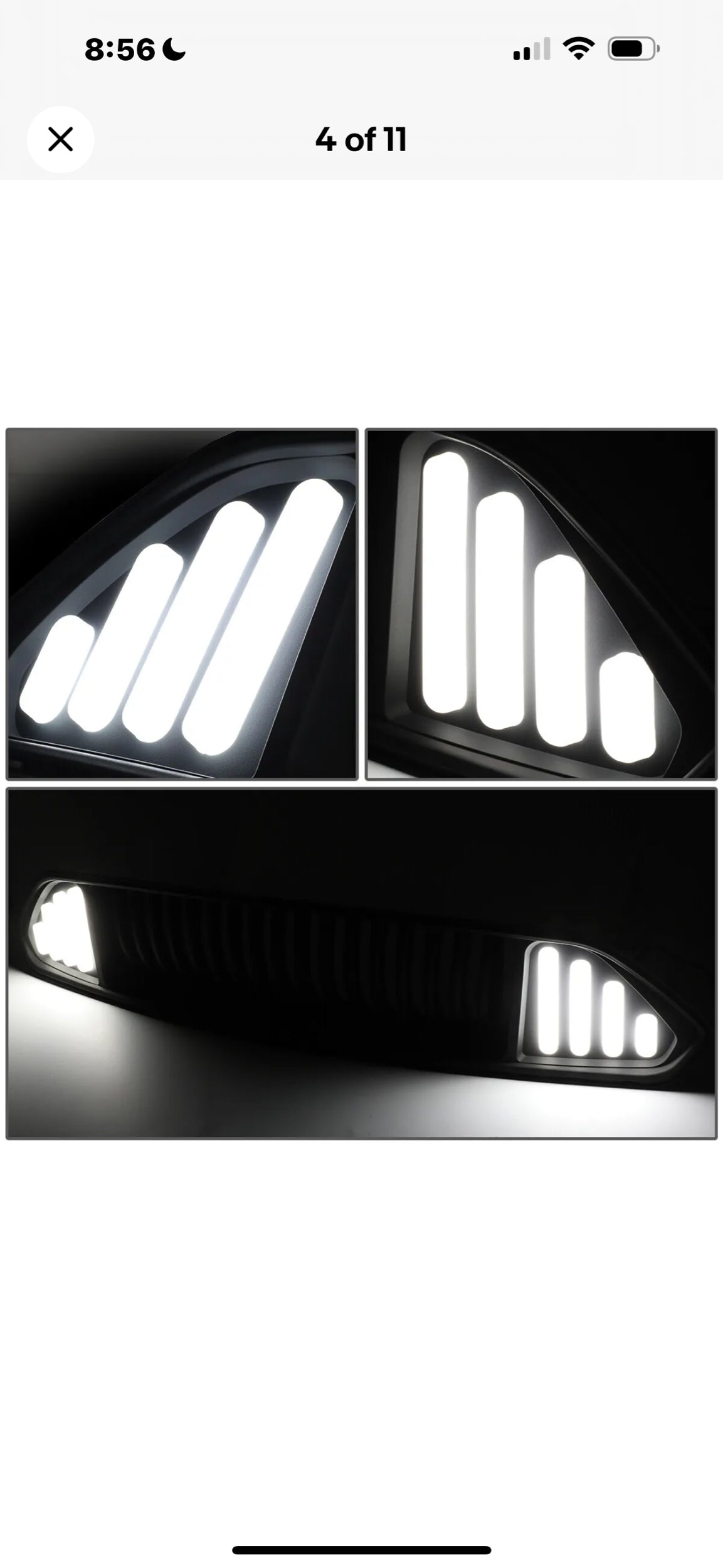 [VERTICAL SLAT]FOR 18-20 FORD MUSTANG FRONT BUMPER UPPER GRILL GRILLE W/ LED DRL