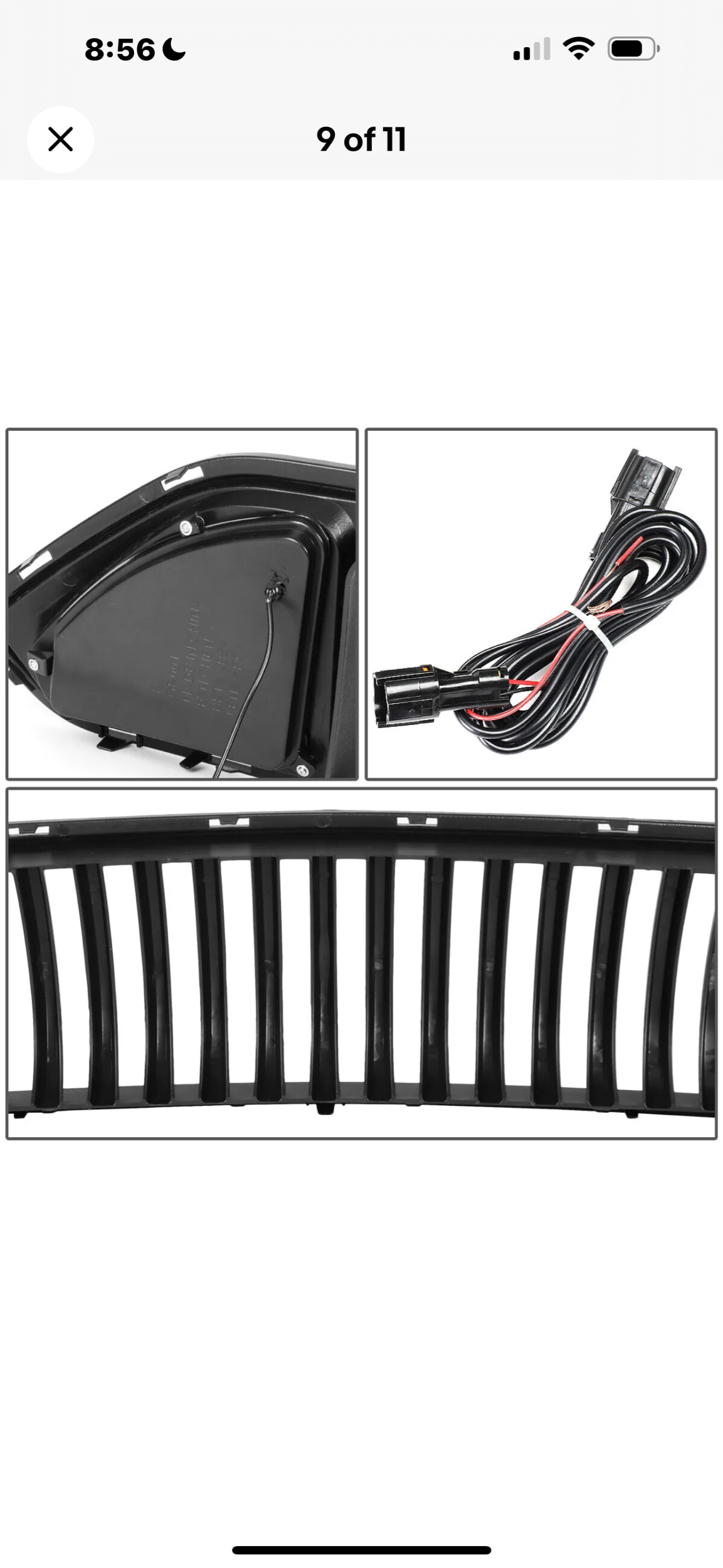 [VERTICAL SLAT]FOR 18-20 FORD MUSTANG FRONT BUMPER UPPER GRILL GRILLE W/ LED DRL