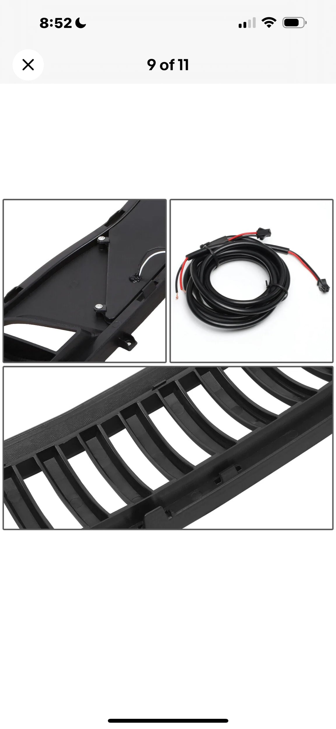 [VERTICAL SLAT] FOR 18-19 FORD MUSTANG FRONT LOWER BUMPER GRILLE GRILL W/LED DRL