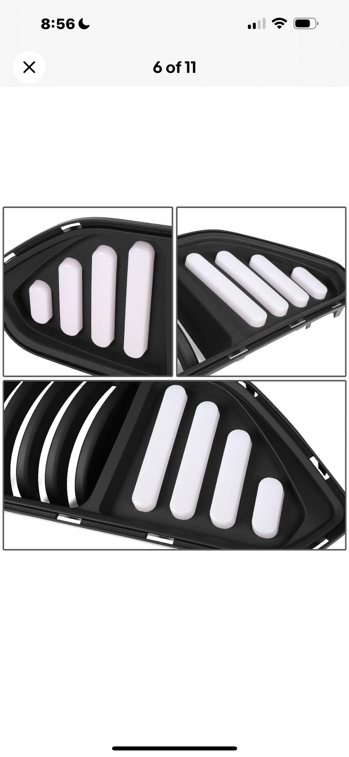[VERTICAL SLAT]FOR 18-20 FORD MUSTANG FRONT BUMPER UPPER GRILL GRILLE W/ LED DRL